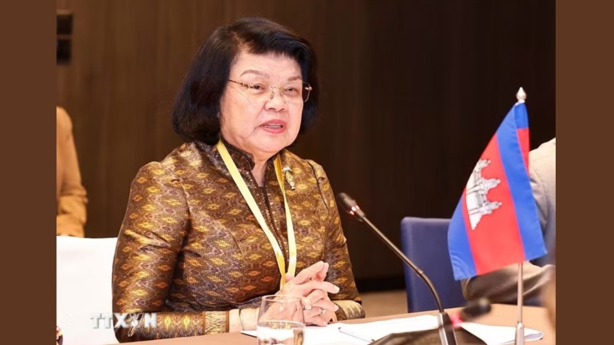 Chủ tịch Quốc hội Campuchia Samdech Maha Rathsapheathika Thipadei Khuon Sudary. Ảnh: Doãn Tấn/TTXVN