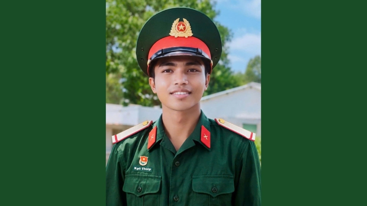 Thượng sĩ Kpă Thiêp dũng cảm cứu người, ra đi ở tuổi 20. Ảnh: CTV
