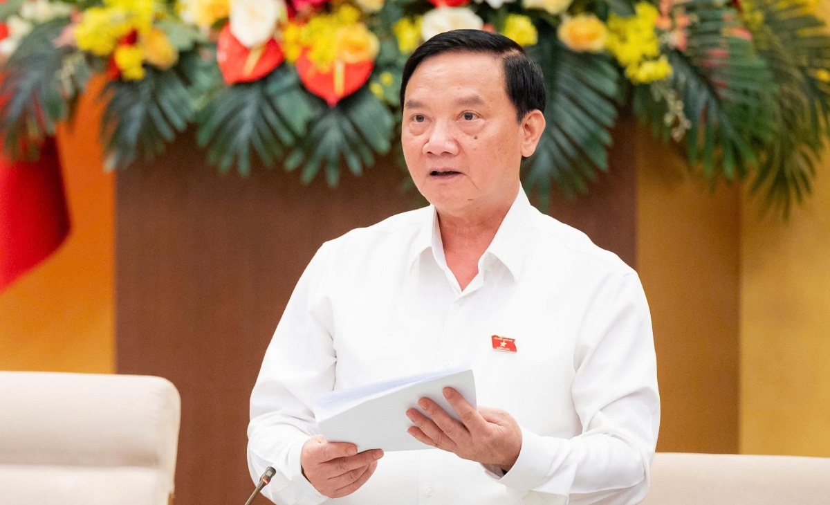 Phó Chủ tịch Quốc hội Nguyễn Khắc Định phát biểu kết luận. Ảnh: quochoi.vn