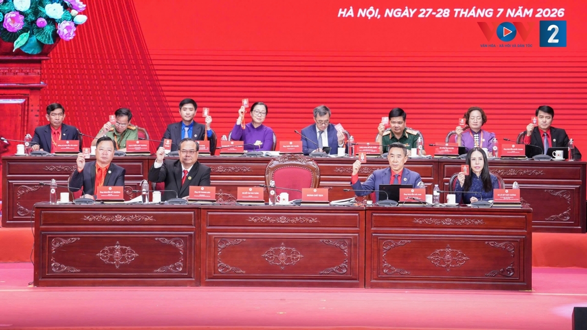 Participants at the first session of the 12th National Congress of the Vietnam Red Cross Society on July 27, 2026. (Photo: Nho Trung/VOV2)