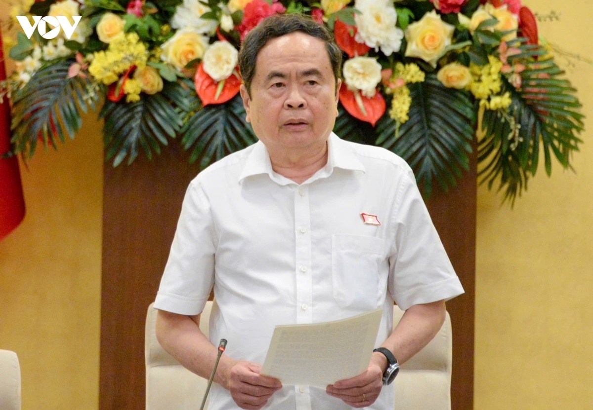 National Assembly Chairman Tran Thanh Man delivers the closing remarks at the 4th session of the National Assembly Standing Committee. (Photo: VOV)