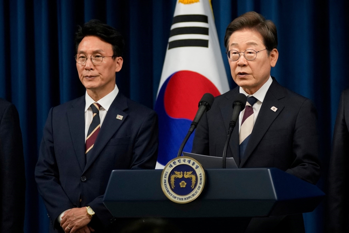 （写真：Ahn Young-joon/Pool via REUTERS）
