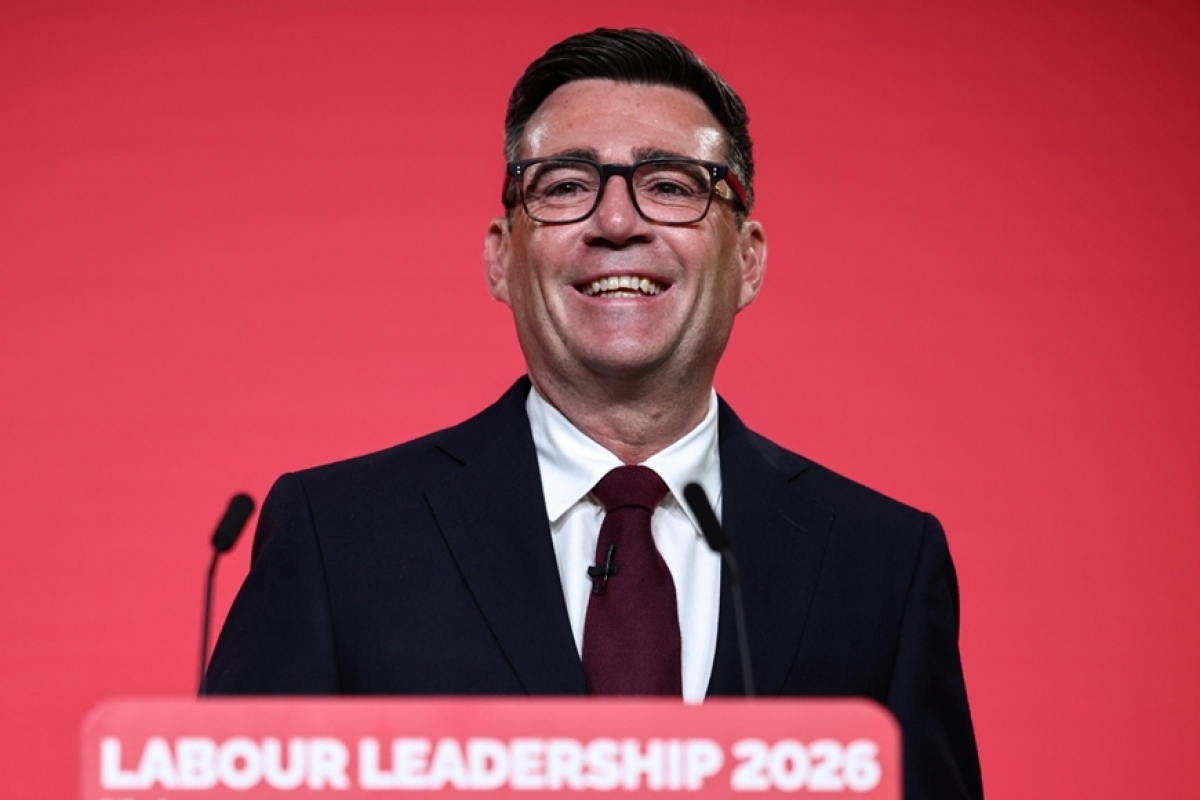 Burnham menyampaikan pidato dalam konferensi khusus Partai Buruh setelah dinyatakan sebagai pemenang pemilihan ketua partai dan akan menjadi Perdana Menteri Inggris berikutnya, di London, pada 17/7. Foto: AP