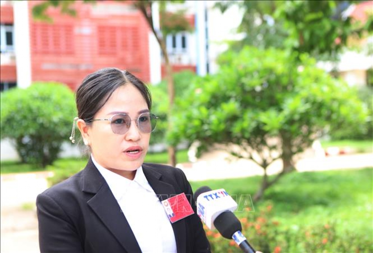 Bà PATHOUMPHONE PHETVANKHAM Trưởng phòng Quản lý Giảng dạy và Học tập, Sở Giáo dục và Thể thao tỉnh Oudomxay. Ảnh: TTXVN