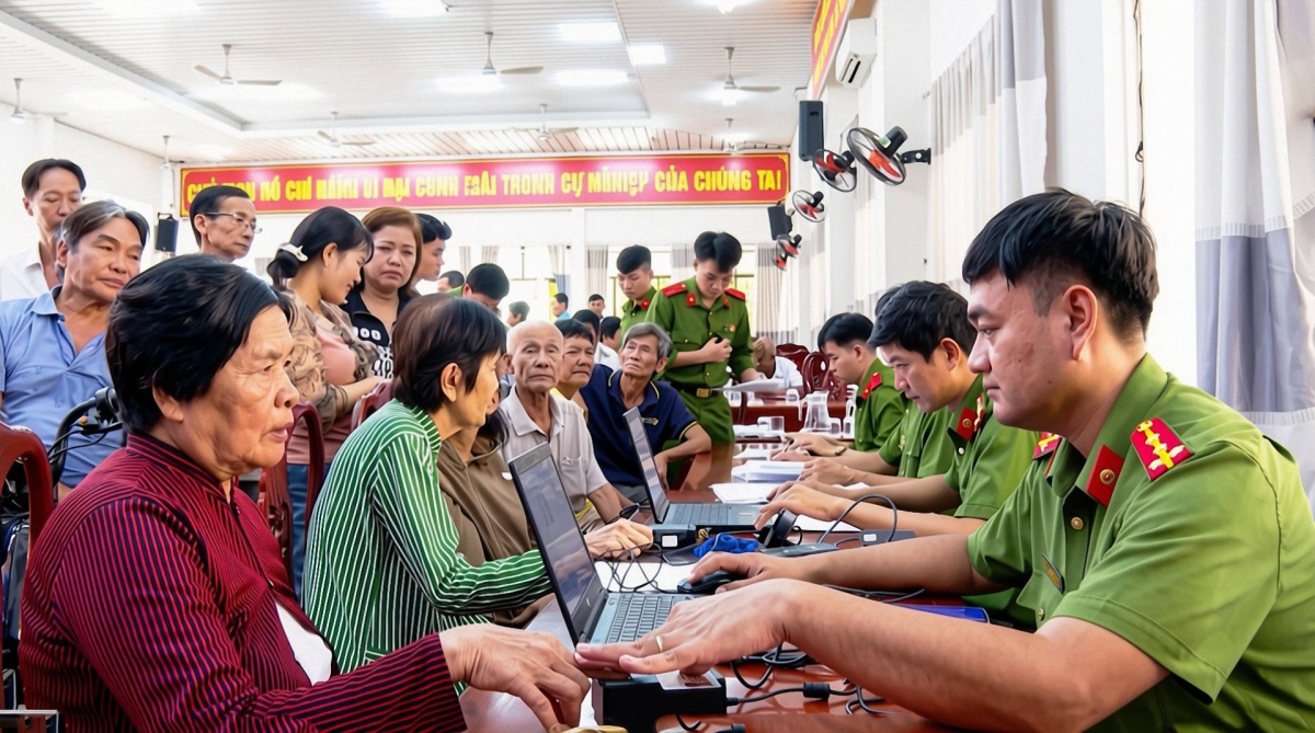 Công an Vĩnh Long triển khai thu nhận mẫu sinh phẩm ADN thân nhân liệt sĩ chưa xác định thông tin. Ảnh: VOV-ĐBSCL