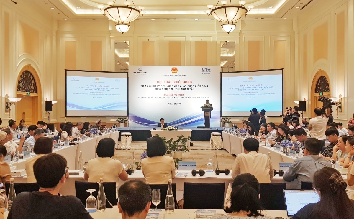 An inception workshop for the project “Sustainable Management of Substances Controlled by the Montreal Protocol” (SMS-MP) in Hanoi, 24 July, 2026. (Photo: VOV) 