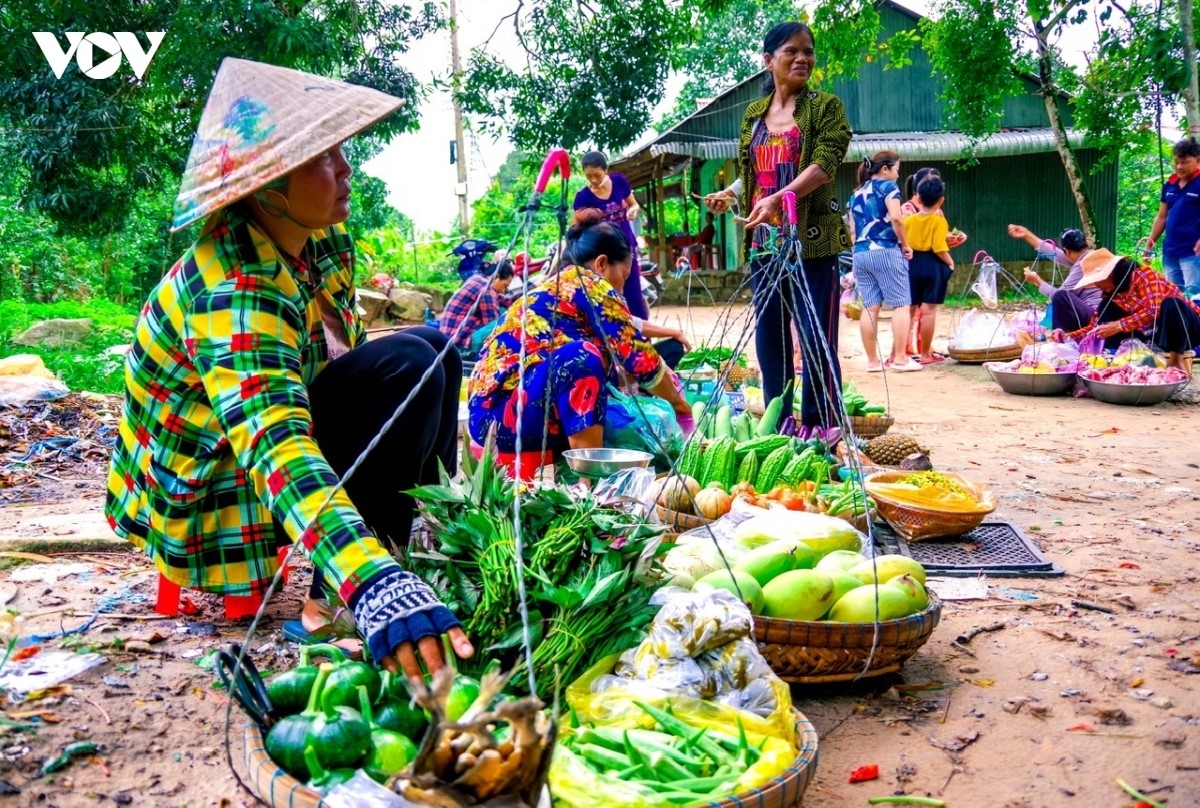 Bà Châu Liêm (60 tuổi) cho biết: “Ở đây, chúng tôi chủ yếu mang ra bán những nông sản tự trồng trong vườn như rau, củ, quả. Đời sống trên núi phần nhiều là tự cung tự cấp. Vì quãng đường từ đỉnh núi xuống đồng bằng khá xa xôi, nên bà con thường mang đồ tự trồng ra chợ để trao đổi, mua bán chéo những vật phẩm thiết yếu hàng ngày”.
