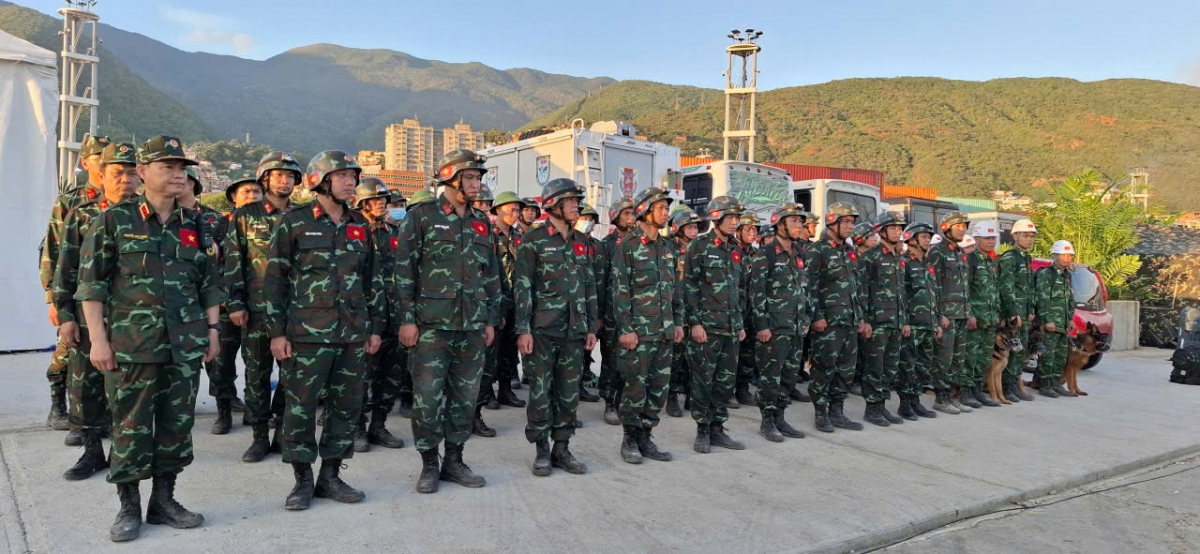 Đoàn cứu hộ của bộ đội Công binh thực hiện nhiệm vụ quốc tế tại Venezuela từ ngày 26/6- 11/7/2026. Ảnh nvcc