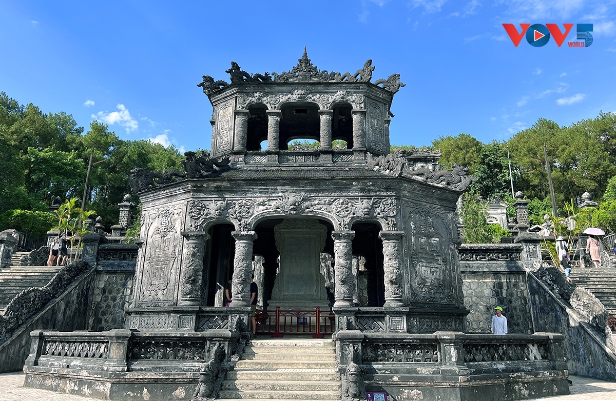 Although smaller than the other royal tombs in Hue, the Tomb of Khai Dinh takes the longest to build - 11 years - and is the most expensive to construct.