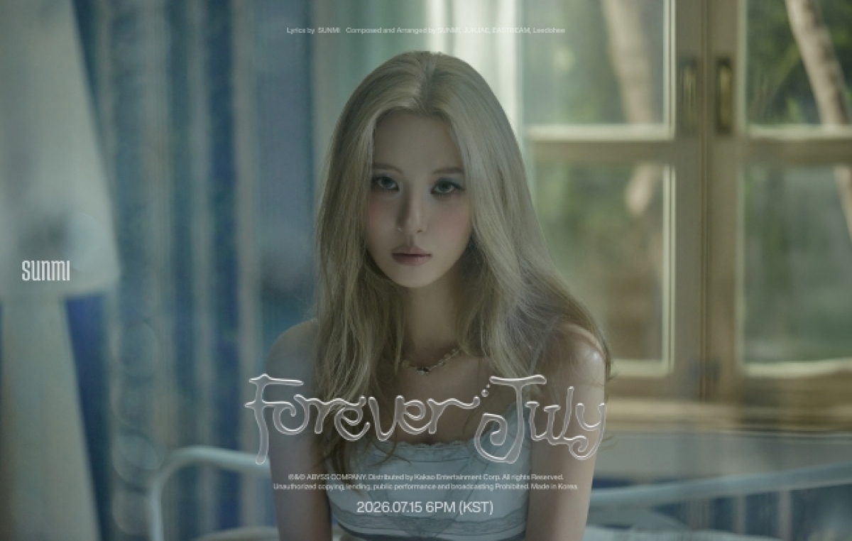 가수 선미 디지털 싱글 'Forever July' 공개 (사진: Chosunbiz)