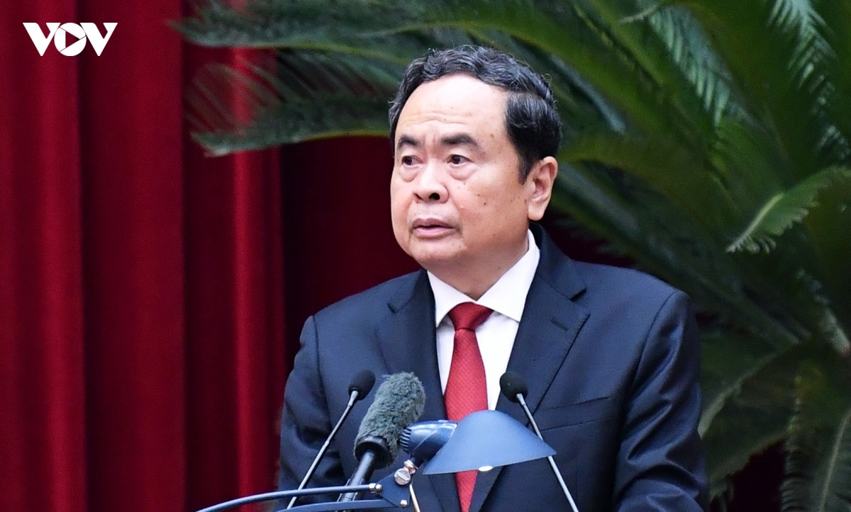 Ủy viên Bộ Chính trị, Chủ tịch Quốc hội Trần Thanh Mẫn điều hành phiên khai mạc Hội nghị lần thứ ba Ban Chấp hành Trung ương Đảng khoá XIV.