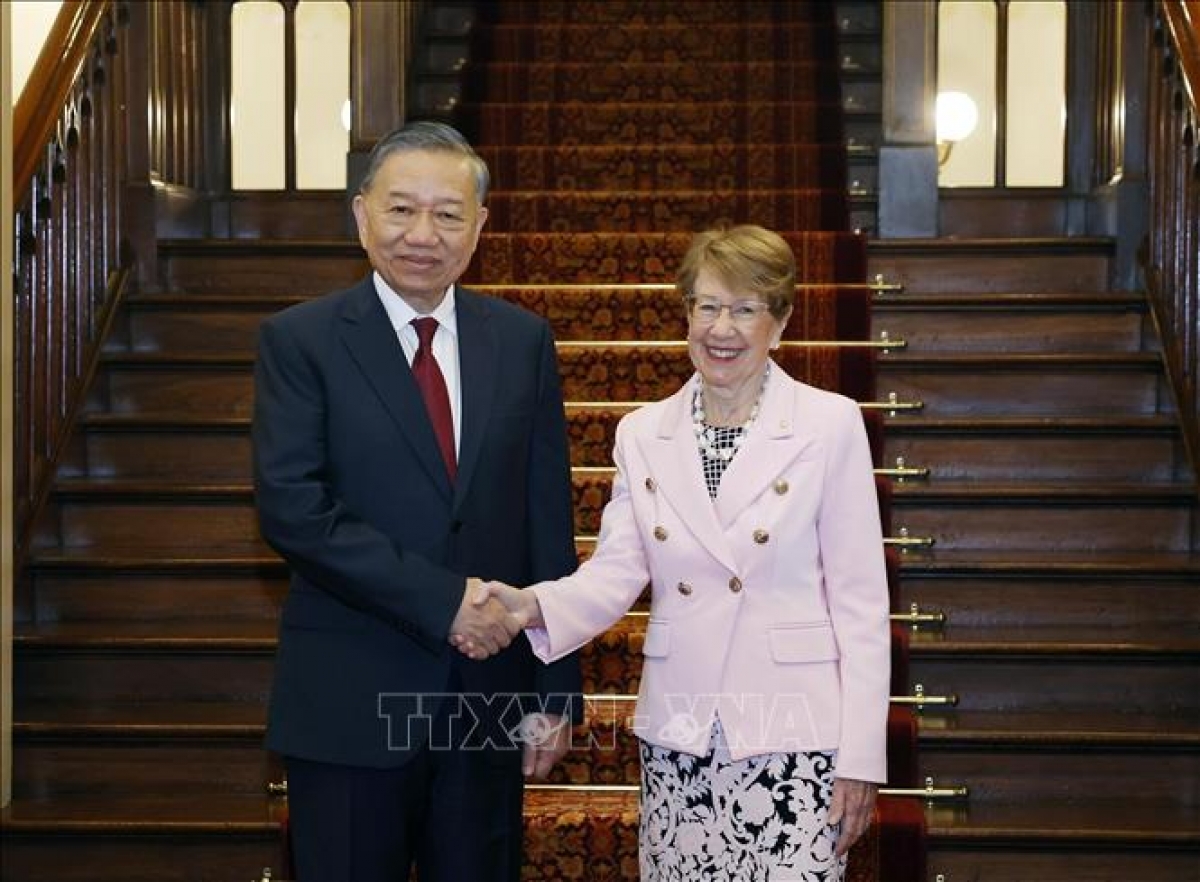 Party General Secretary and State President To Lam meets with Margaret Beazley, Governor of New South Wales (Australia). (Photo: Thong Nhat/VNA)