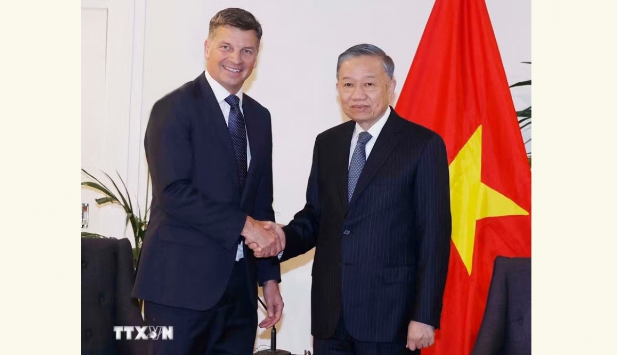 Party General Secretary and State President To Lam receives Angus Taylor, leader of the Opposition and leader of the Liberal Party of Australia, August 11, 2026. (Photo: Thong Nhat/VNA)