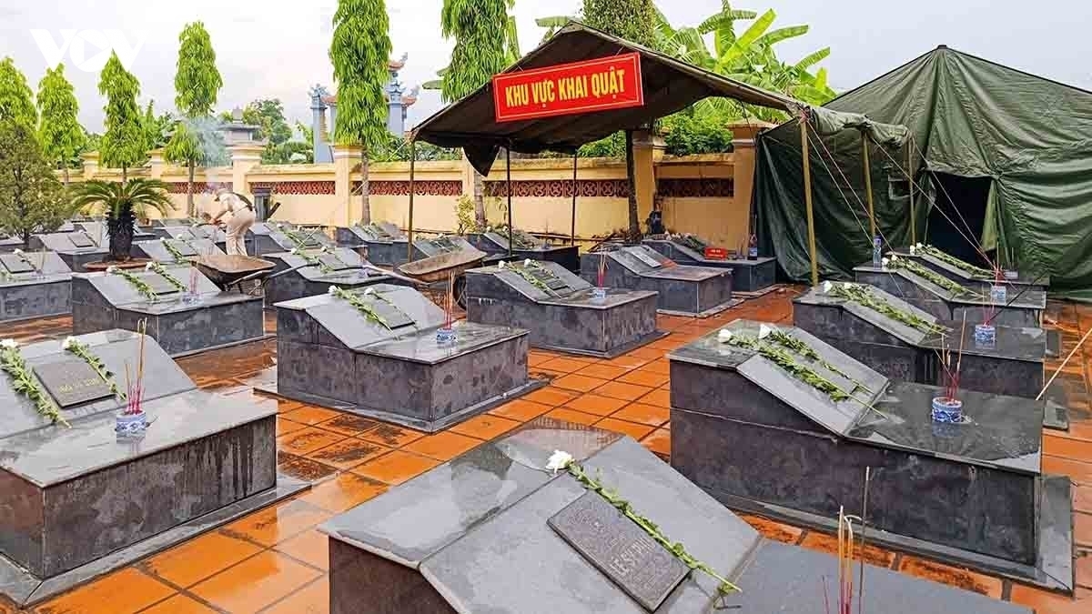 Provinsi Quang Ninh dengan cepat menyelesaikan 100% pengambilan sampel DNA terhadap seluruh 803 makam di 18 pemakaman martir di seluruh provinsi. Foto: Vu Mien/VOV-Timur laut