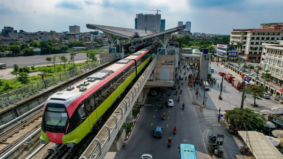 2024年8月8日に正式に運行を開始したニョン駅～ハノイ駅間の地下鉄路線。(写真：Hanoi Metro)