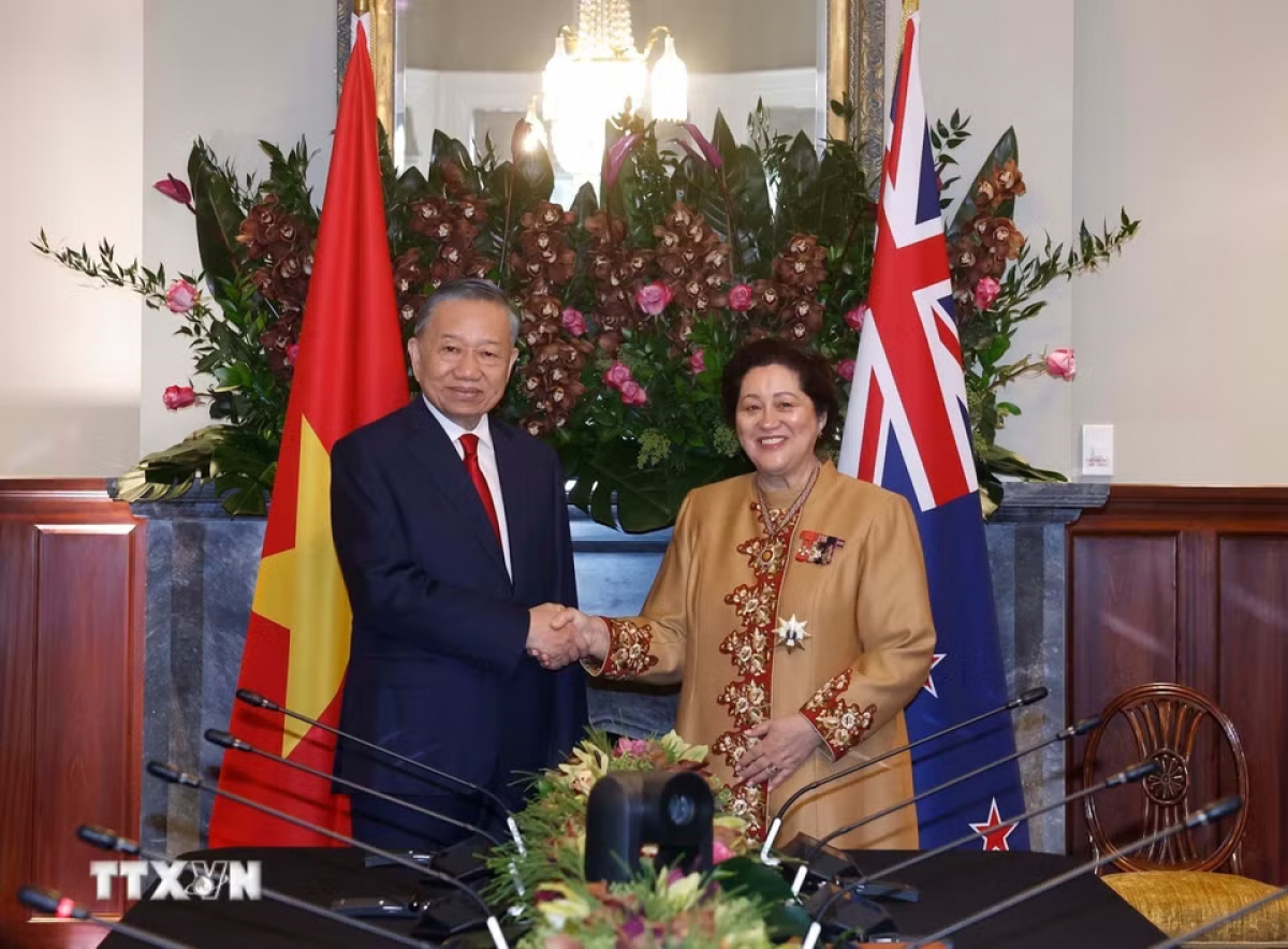 General Secretary of the Communist Party of Vietnam Central Committee and President To Lam and New Zealand Governor-General Dame Cindy Kiro (Photo: VNA)