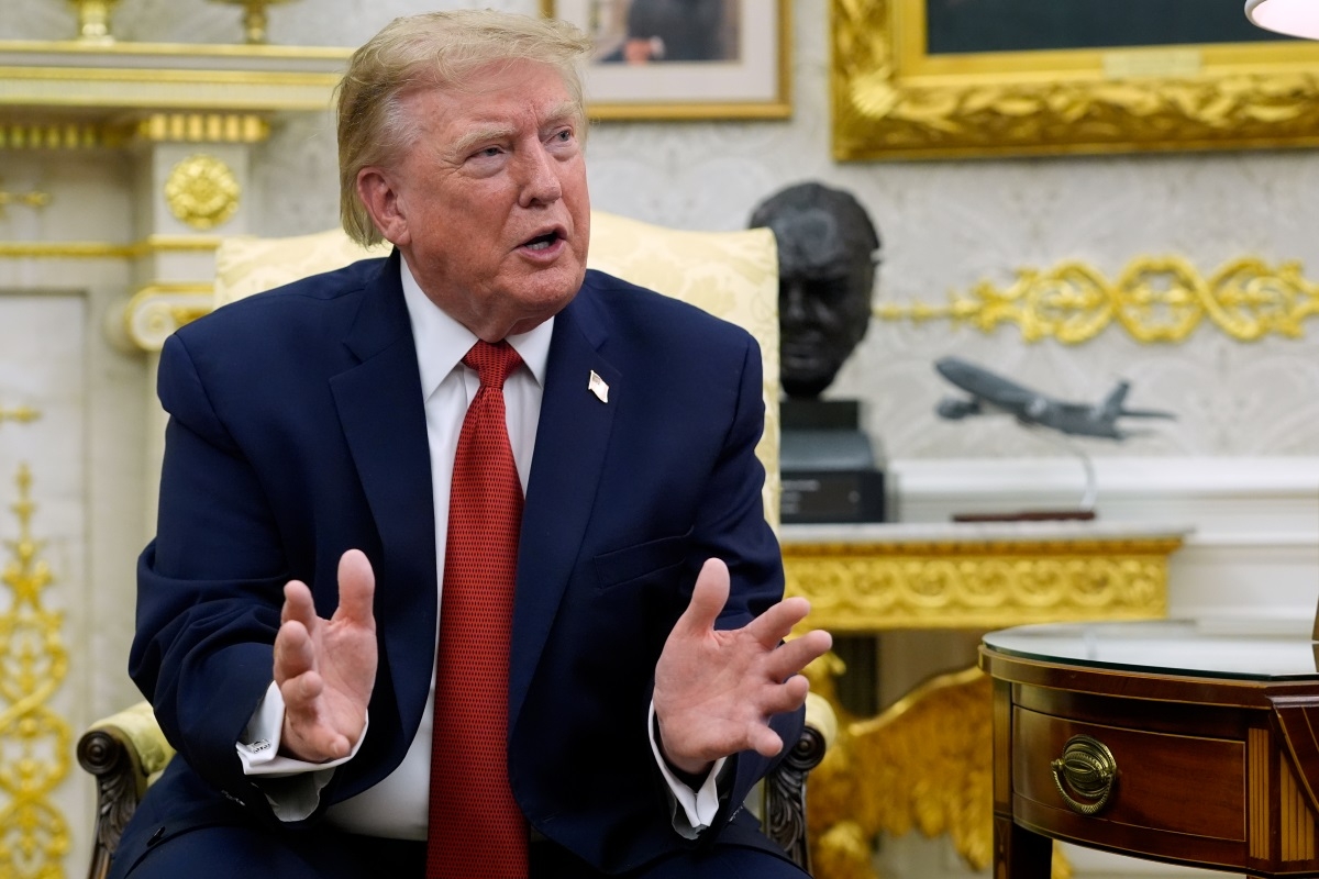 US President Donald Trump speaks as he meets with lifeguard Ryder Williams in the Oval Office of the White House, Monday, Aug. 17, 2026, in Washington, US. Photo: AP/Manuel Balce Ceneta