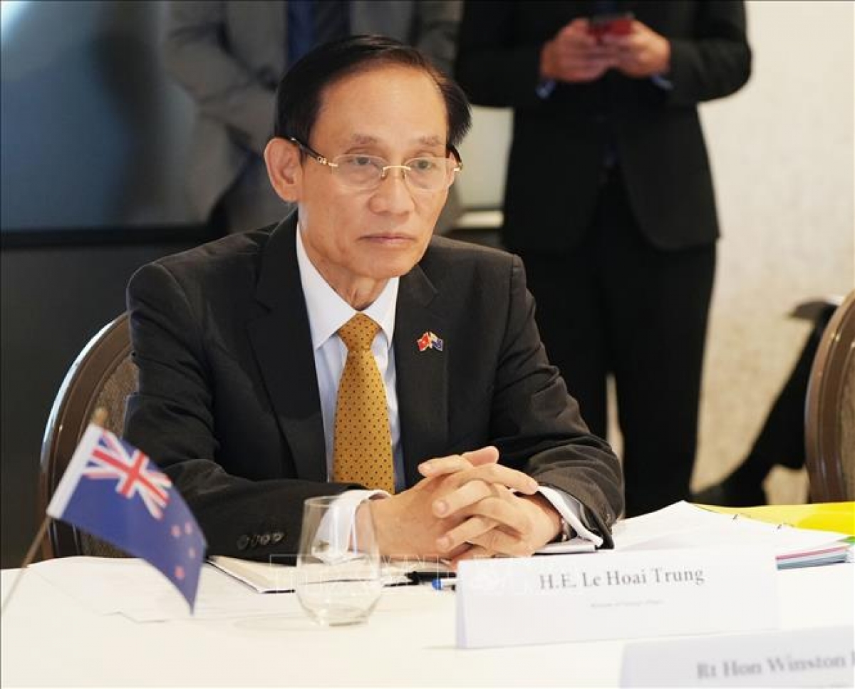 Vietnamese Foreign Minister Le Hoai Trung at the FMM-4 (Photo: Dieu Linh/VNA)