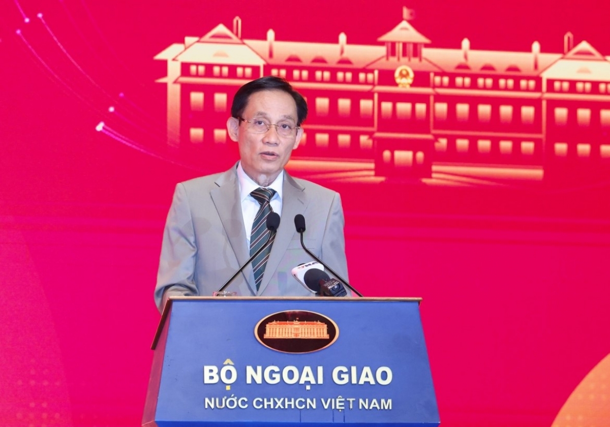 Außenminister Le Hoai Trung hält seine Rede. (Foto: Außenministerium)