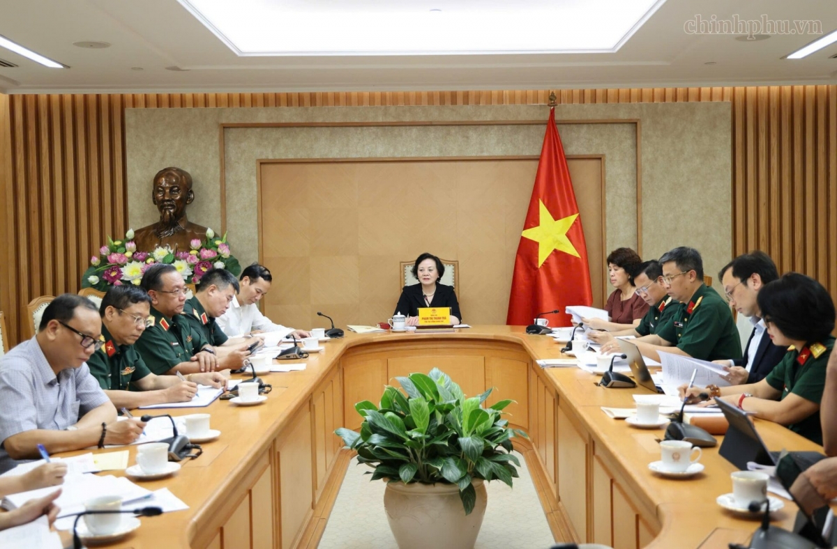 Deputy Prime Minister Pham Thi Thanh Tra speaks at a working session with ministries and agencies regarding key tasks of the Steering Committee on August 13, 2026. Photo: baochinhphu.vn