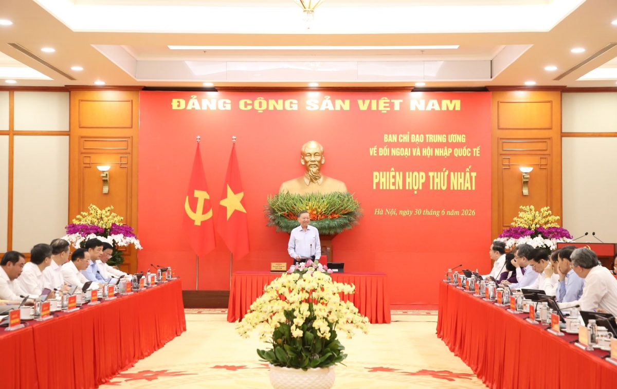 Tổng Bí thư, Chủ tịch nước Tô Lâm chủ trì Phiên họp thứ nhất Ban Chỉ đạo Trung ương về đối ngoại và hội nhập quốc tế. Ảnh: dangcongsan.vn