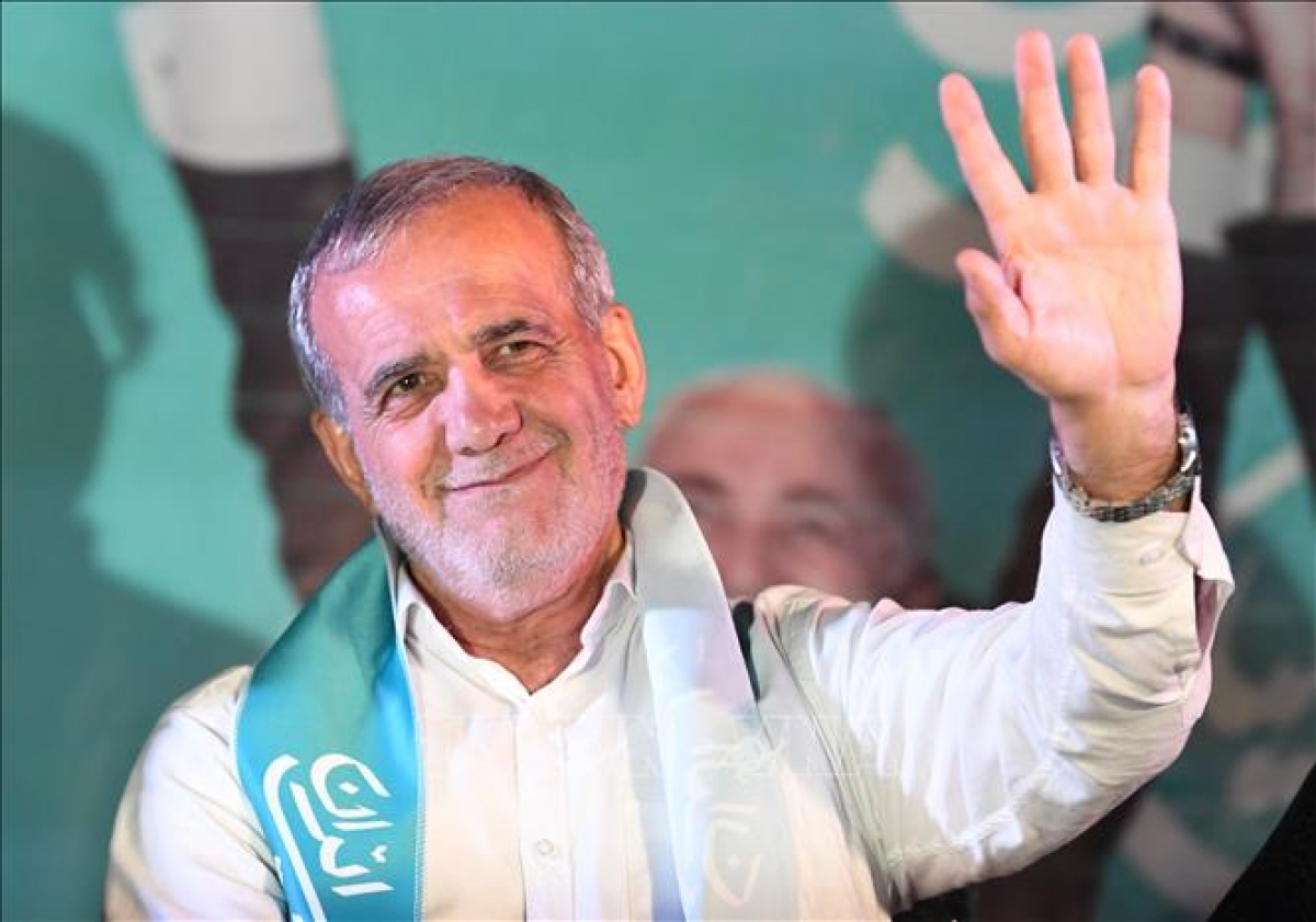 Masoud Pezeshkian during his presidential election campaign in Tehran, Iran. (File photo: Xinhua/VNA)