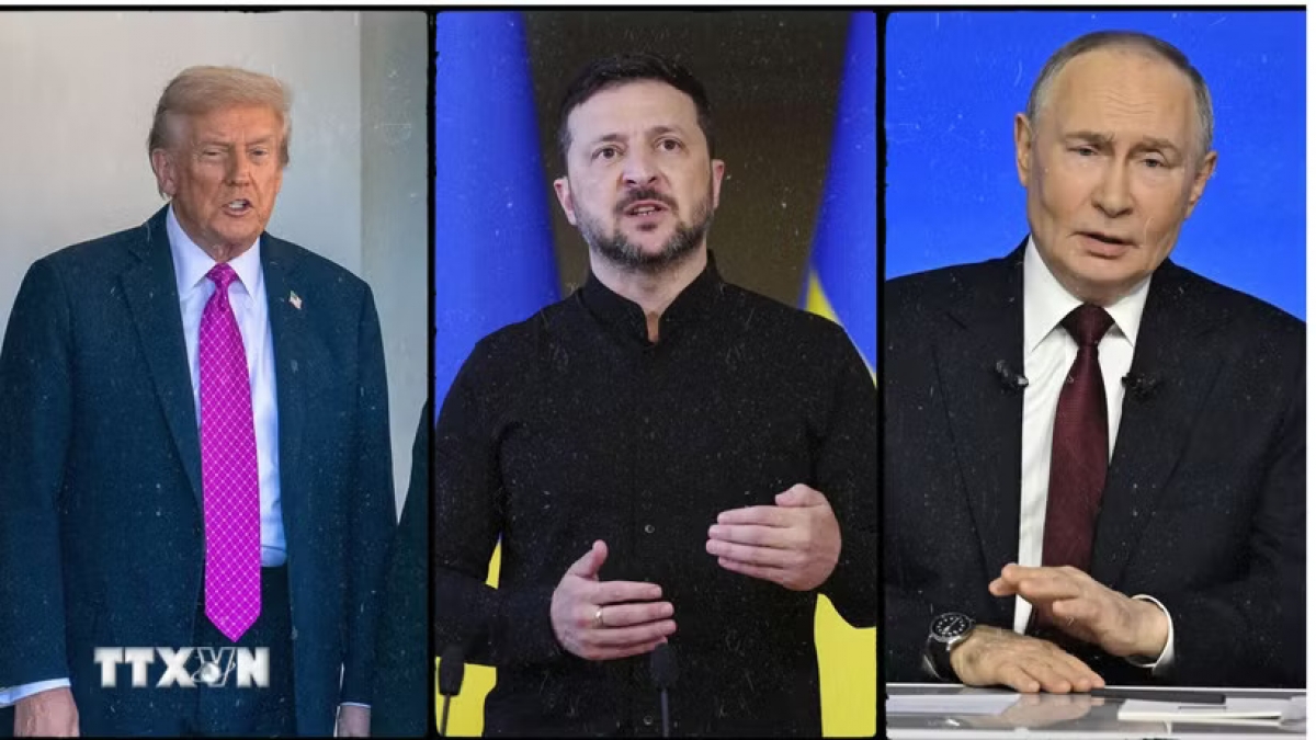 US President Donald Trump, Ukrainian President Volodymyr Zelensky, and Russian President Vladimir Putin. (Photo: VNA)