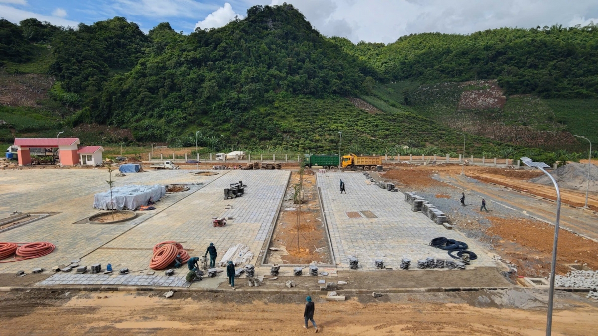 The Primary and Secondary Boarding School project in Phieng Pan commune, is under construction. (Photo: VOV-Northwest)