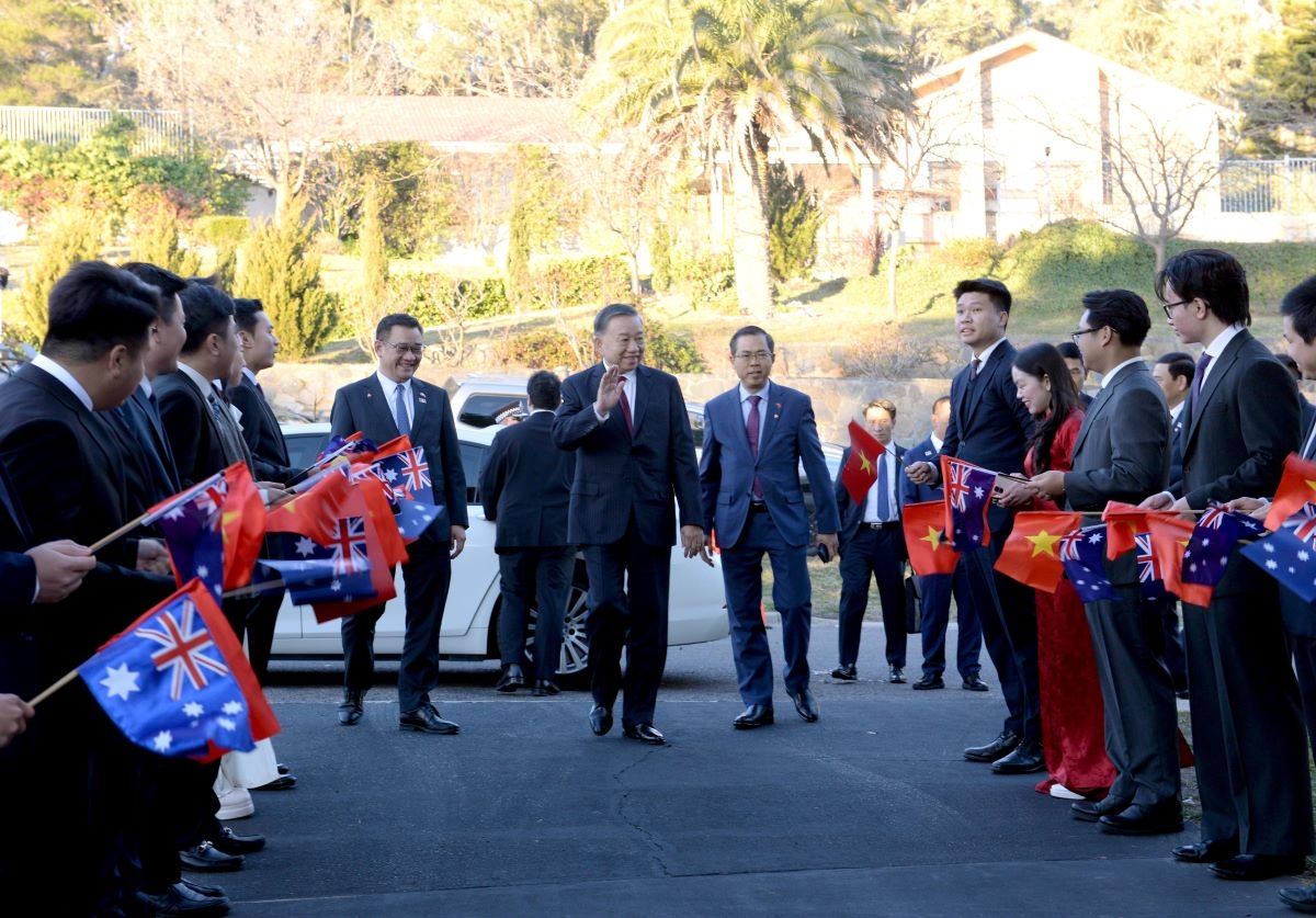 KPV-Generalsekretär To Lam nimmt an der Einweihungszeremonie der vietnamesischen Botschaft in Australien. (Foto: Viet Nga/VOV-Australia)