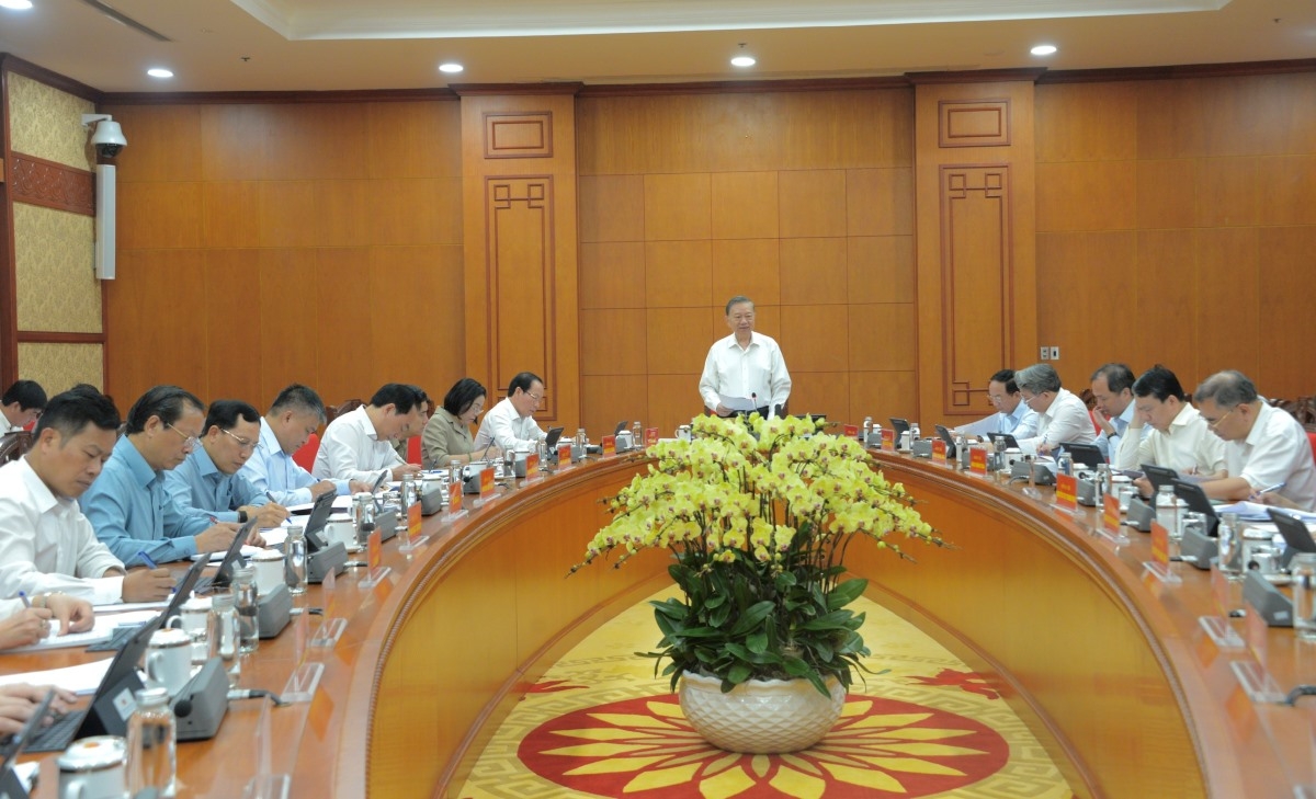 Sekjen sekaligus Presiden To Lam memimpin temu kerja tersebut (Foto: Viet Cuong/VOV) 