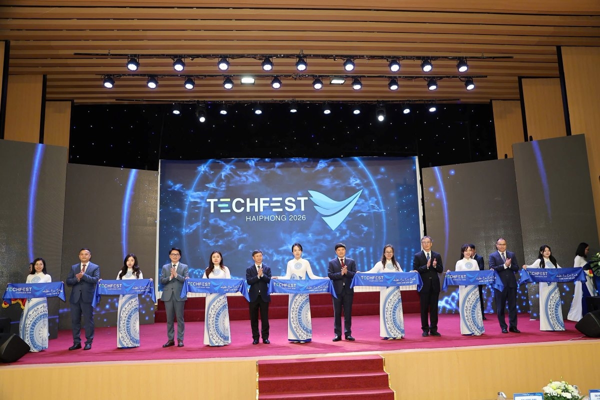 The opening ceremony of Techfest Hai Phong 2026 (Photo: Thanh Nga/VOV’s Northeast Bureau)