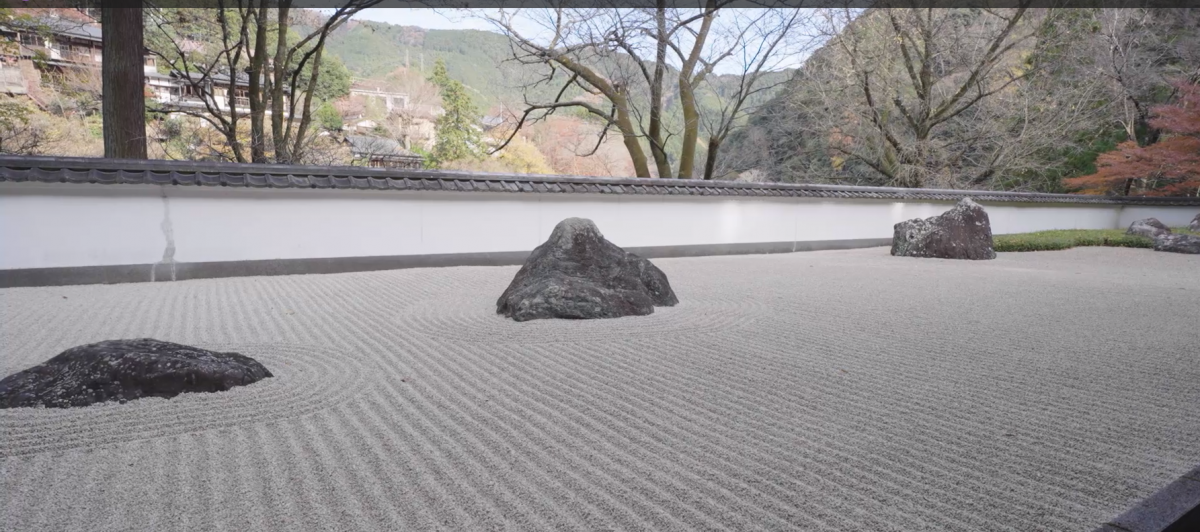 A karesansui or dry landscape garden at Gyokudo Art Museum Garden located in Ome City, western Tokyo suggests rivers without using any water. (Photo: Embassy of Japan)