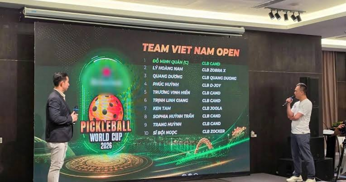 Das Trainerteam der vietnamesischen Pickleball-Nationalmannschaft gibt die Kaderliste für die Pickleball-Weltmeisterschaft 2026 bekannt. (Foto: PWC)