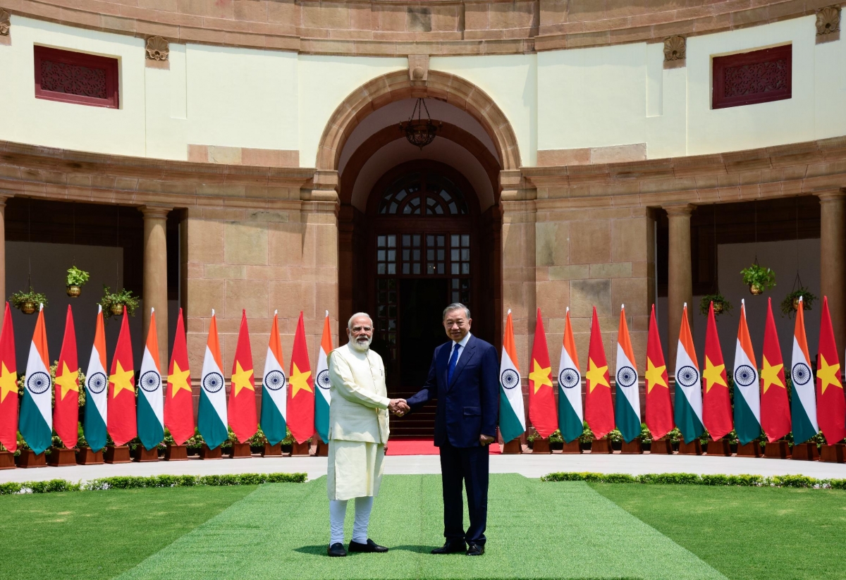 Party General Secretary and State President To Lam meets Prime Minister Narendra Modi during his state visit to India in May 2026. (Photo credit: Indian Embassy)