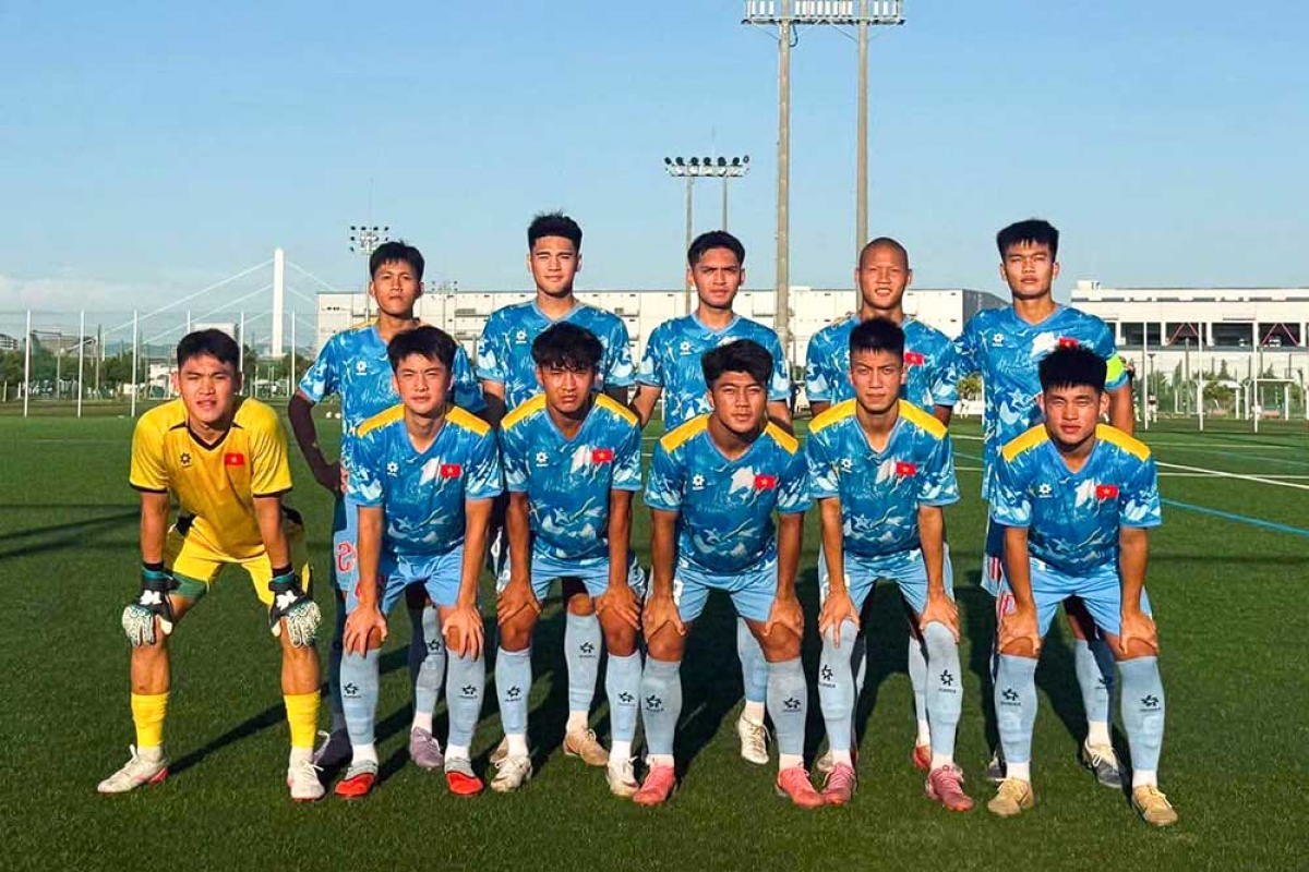 Die vietnamesische U20-Fußballmannschaft im Trainingslager in Japan. (Foto: VFF)