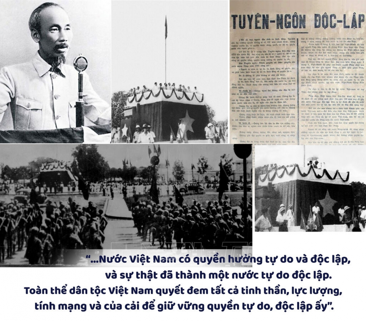 Präsident Ho Chi Minh verlas am Morgen des 2. September 1945 die Unabhängigkeitserklärung. (Foto: Archiv/VNA)
