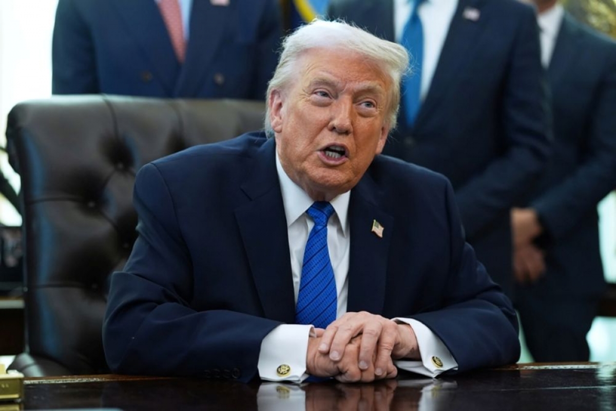 ホワイトハウスで発言するドナルド・トランプ大統領（写真：AP）