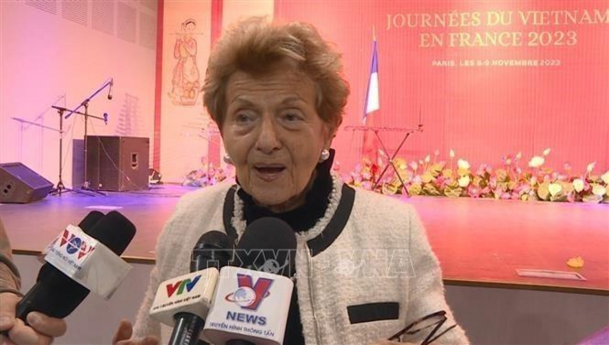 Hélène Luc, sénatrice honoraire française et présidente d’honneur de l’AAFV. Photo: TTXVN