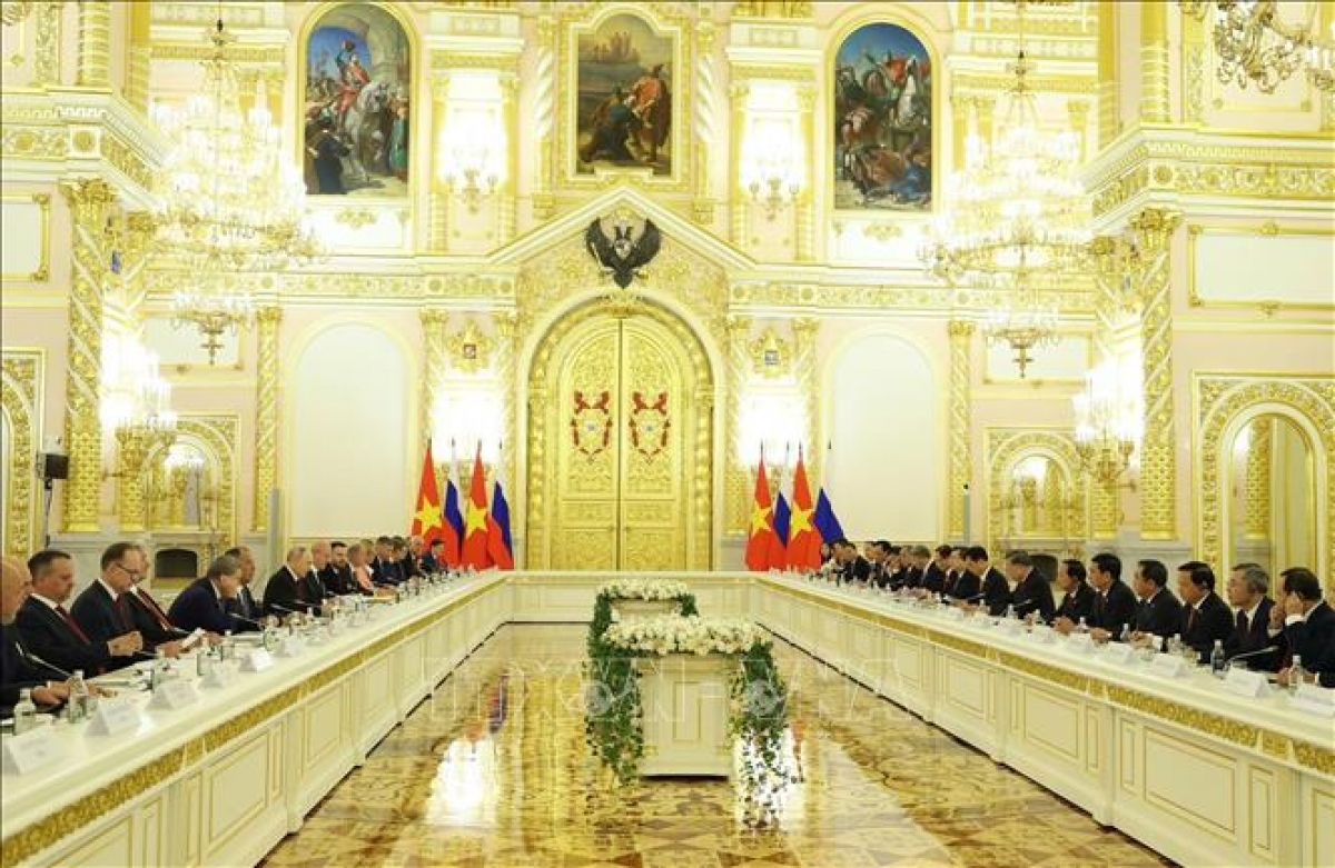Party General Secretary and State President To Lam and President Vladimir Putin hold talks in Moscow, Russia, September 9, 2026. (Photo: VNA/Thong Nhat)