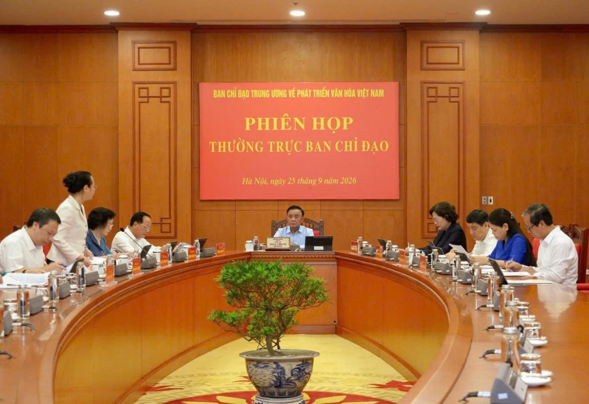 Phiên họp Thường trực Ban chỉ đạo Trung ương về phát triển văn hóa Việt Nam. Ảnh: VOV
