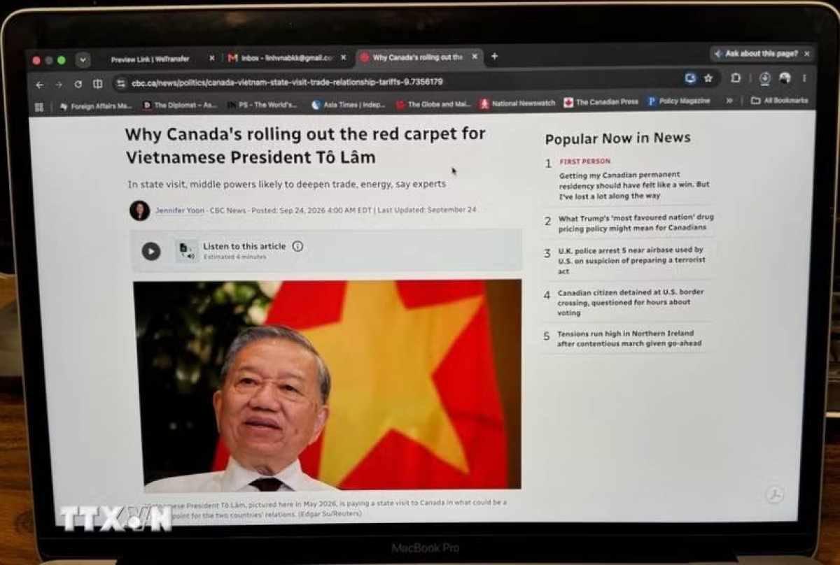 CBC News menerbitkan artikel berjudul “Mengapa Kanada menggelar karpet merah untuk Sekjen sekaligus Presiden Vietnam To Lam?” (Screenshot)