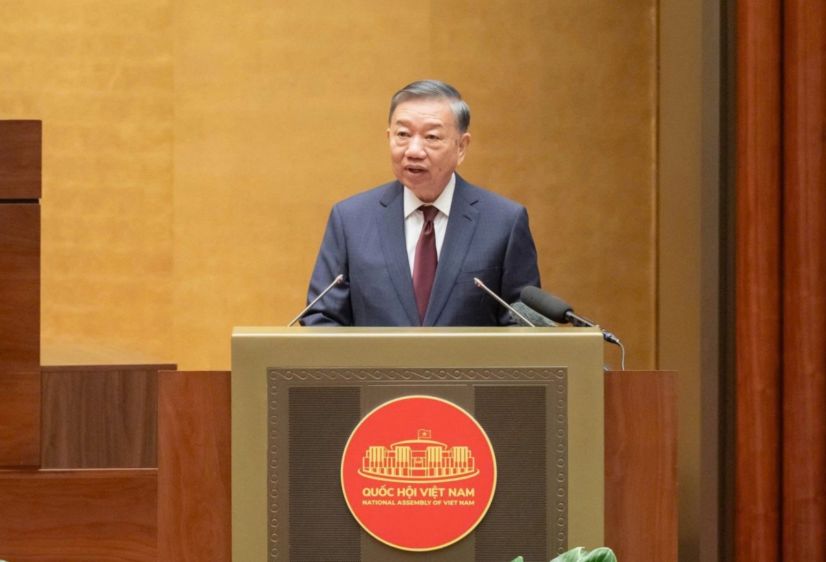 General Secretary and President To Lam delivers a directive speech at the conference. (Photo: quochoi.vn)