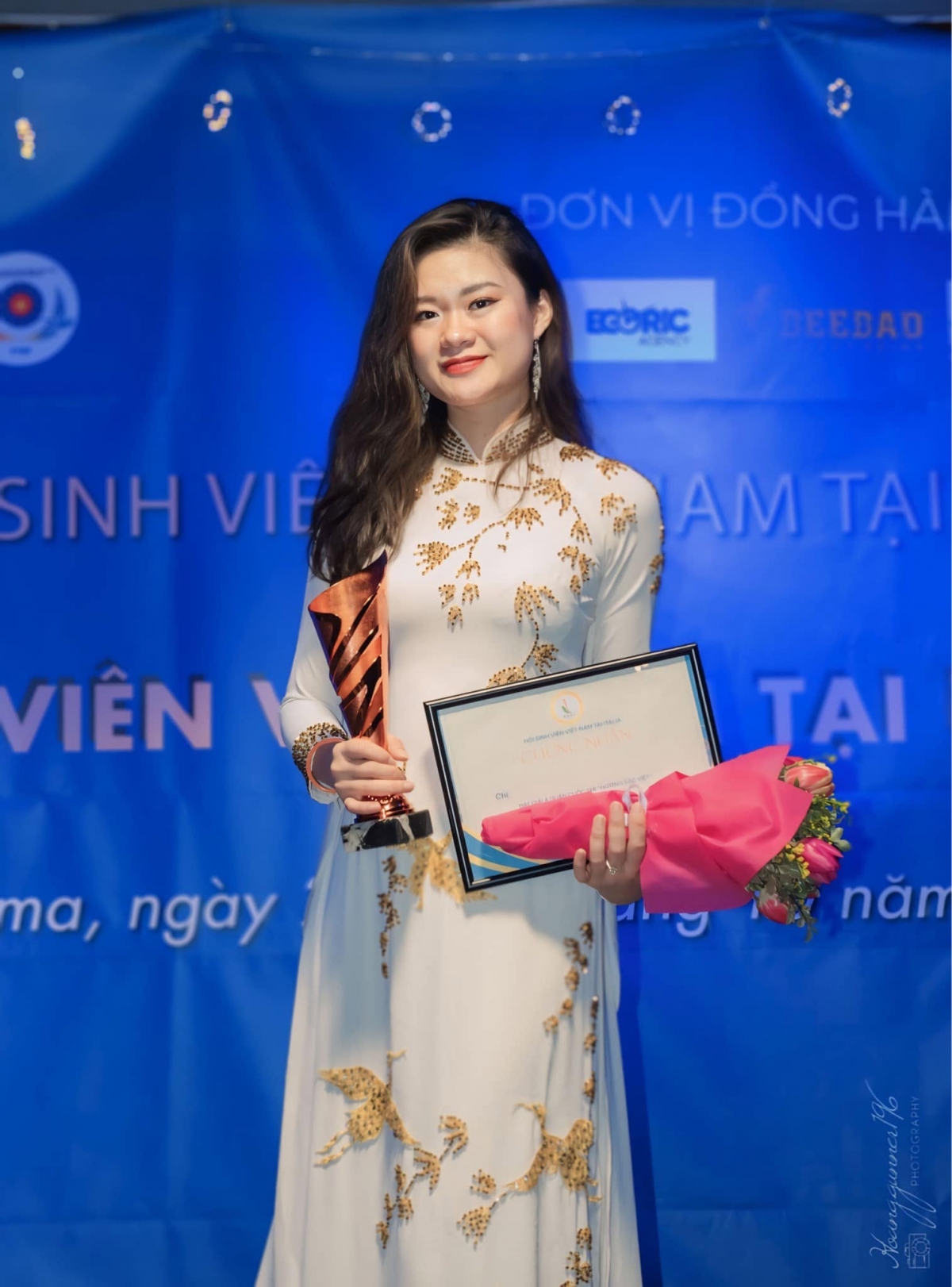 Chị Vũ Diệu Linh, người Việt tại Italia.Ảnh:FBNV