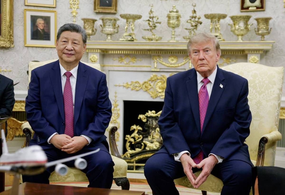 Presiden AS, Donald Trump bertemu dengan Presiden Tiongkok, Xi Jinping di Ruang Oval Gedung Putih di Washington, D.C., AS, pada 24 September 2026. Foto: REUTERS/Evan Vucci