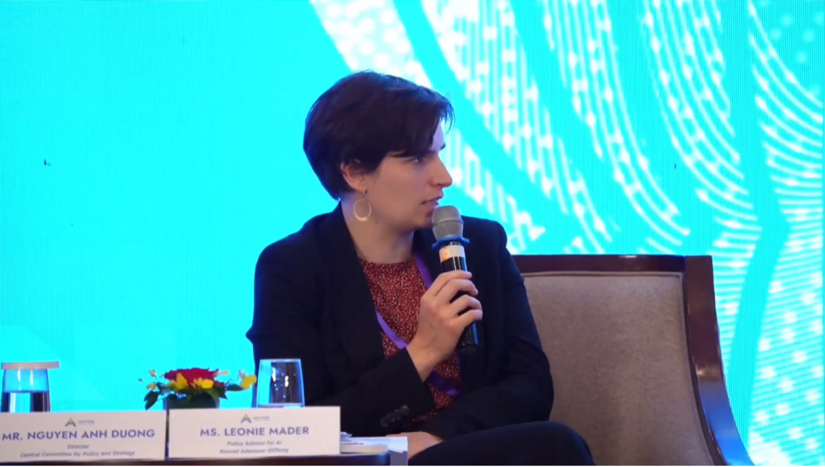 Leonie Mader, pakar AI dari Dana KAS, Jerman. Foto: Asean Future Forum