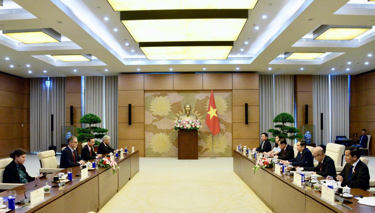 Quang cảnh buổi tiếp. Ảnh: Lê Tuyết/VOV