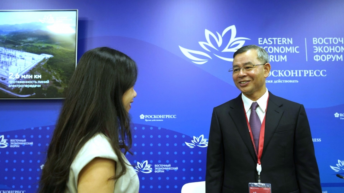 Finance Minister Ngo Van Tuan at the Russia-ASEAN Business Dialogue held as part of the 2026 Eastern Economic Forum in Russia (Photo: VOV-Moscow)
