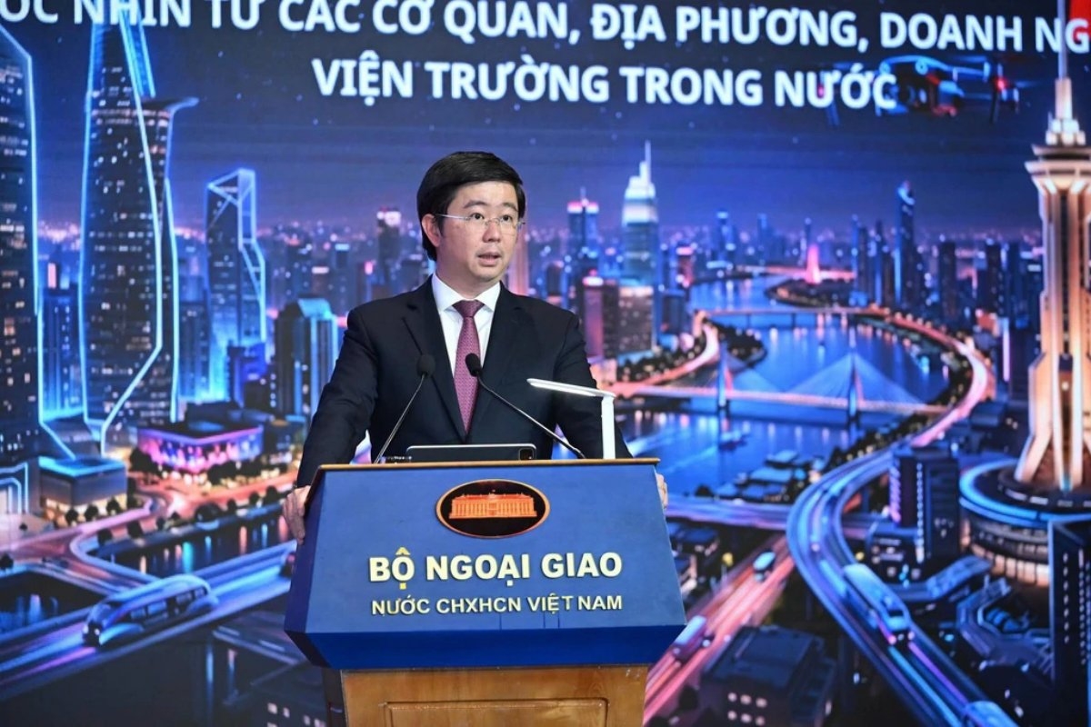 Thứ trưởng Bộ Khoa học và Công nghệ Bùi Hoàng Phương phát biểu tại Hội nghị Ngoại giao lần thứ 33. Ảnh: mst.gov.vn