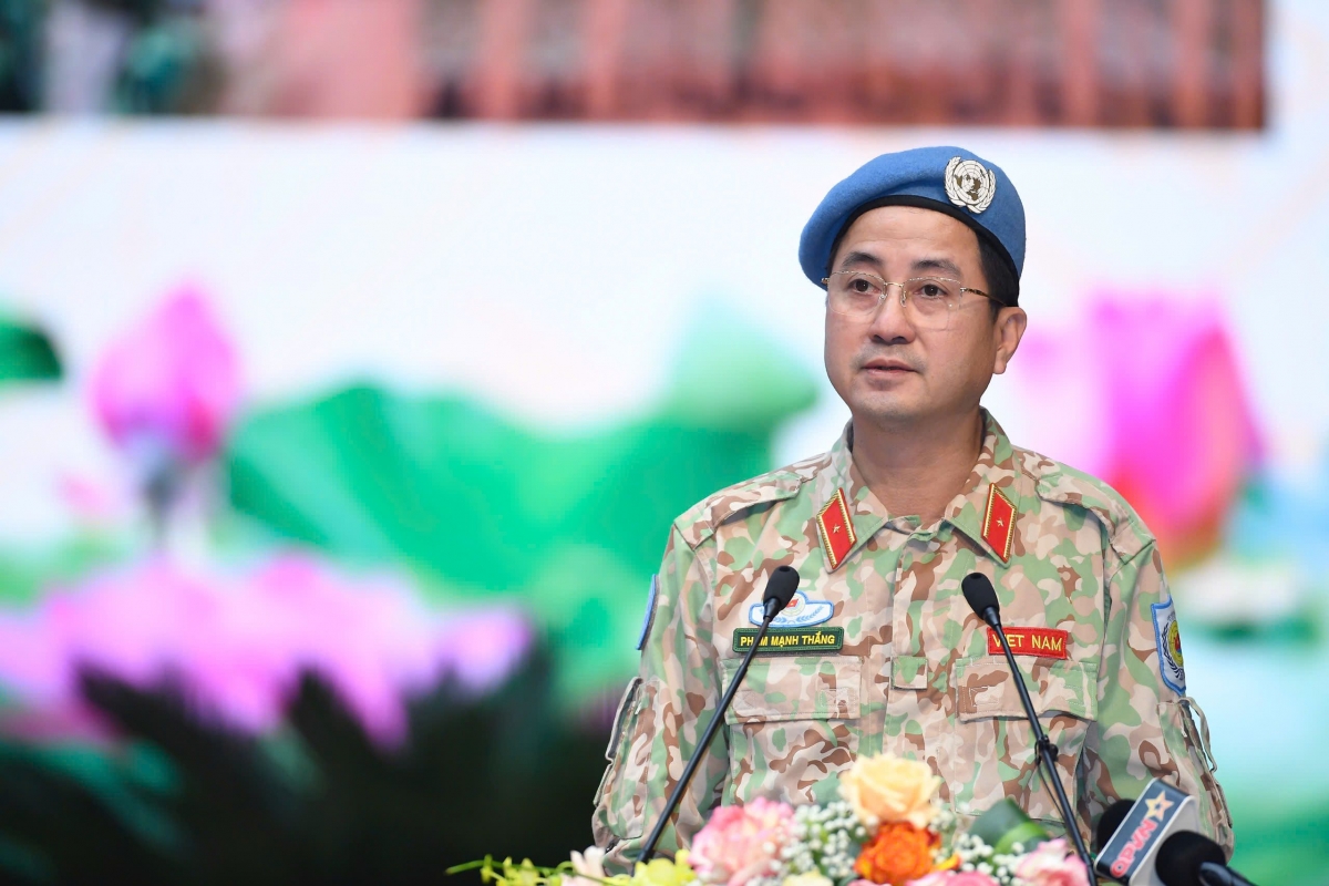 Le général de brigade Pham Manh Thang, chef du Département vietnamien des opérations de maintien de la paix. <br>
Photo: Nhân Dân