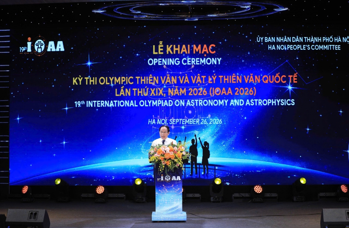  Deputy Prime Minister Le Tien Chau delivers a speech at the opening ceremony of IOAA 2026 (Photo: Organizing Committee)